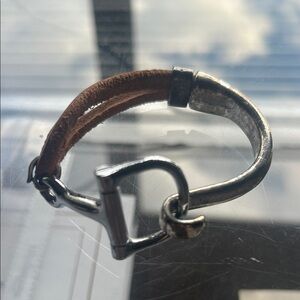 Brown Leather and Silver Bracelet